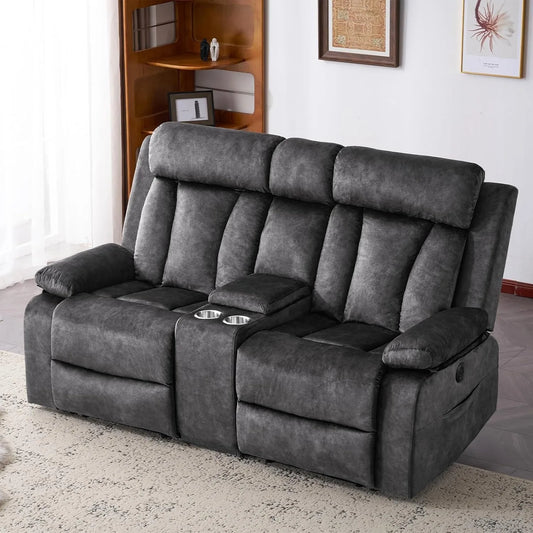 HUANZHUANG Power Reclining Loveseat With Massage And Heat