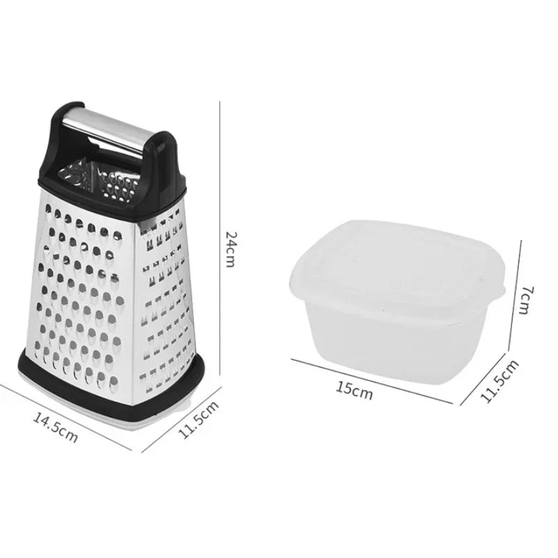 Stainless Steel Four-Side Grater With Vegetable Slicer