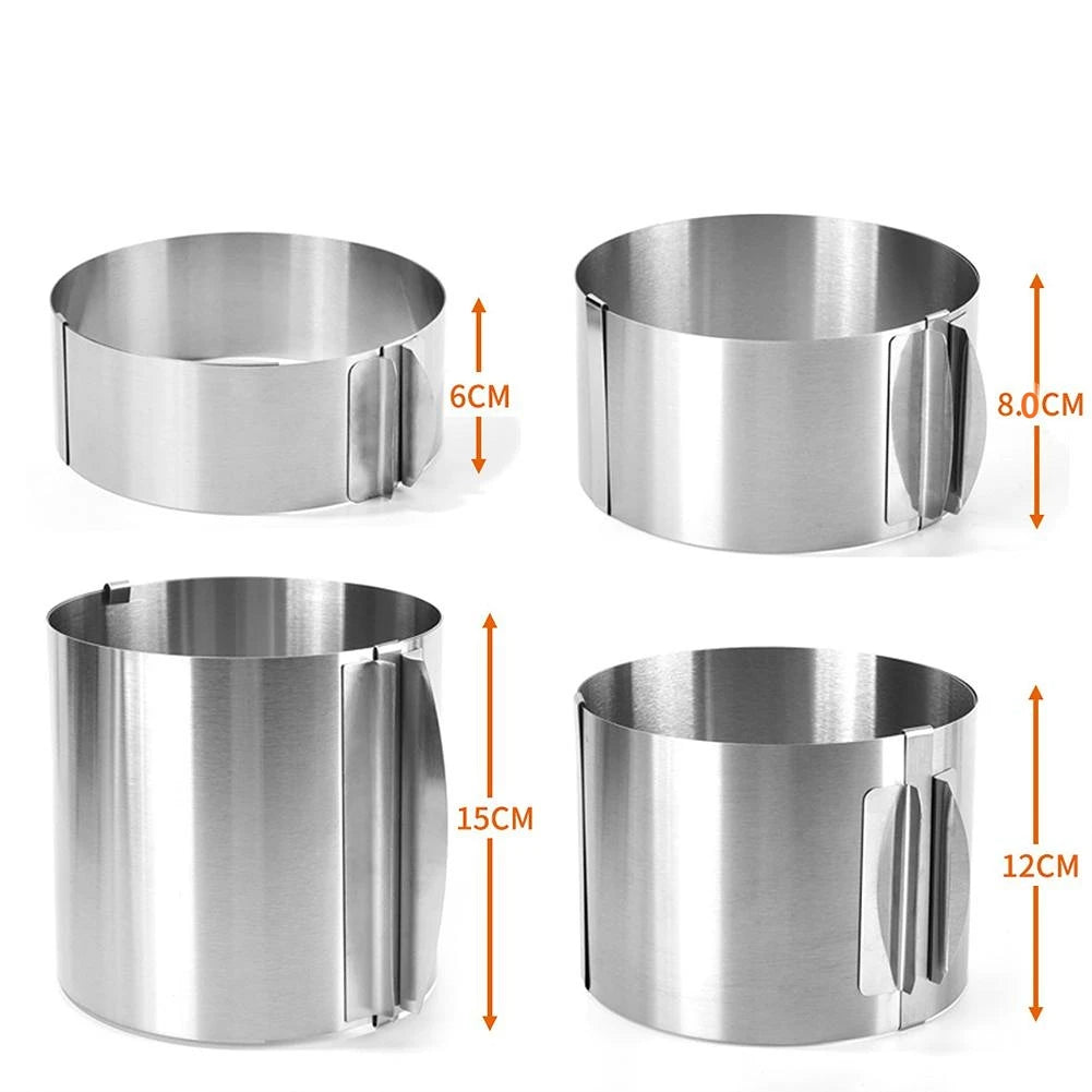 Adjustable Stainless Steel Cake Ring Mold for Perfect Baking