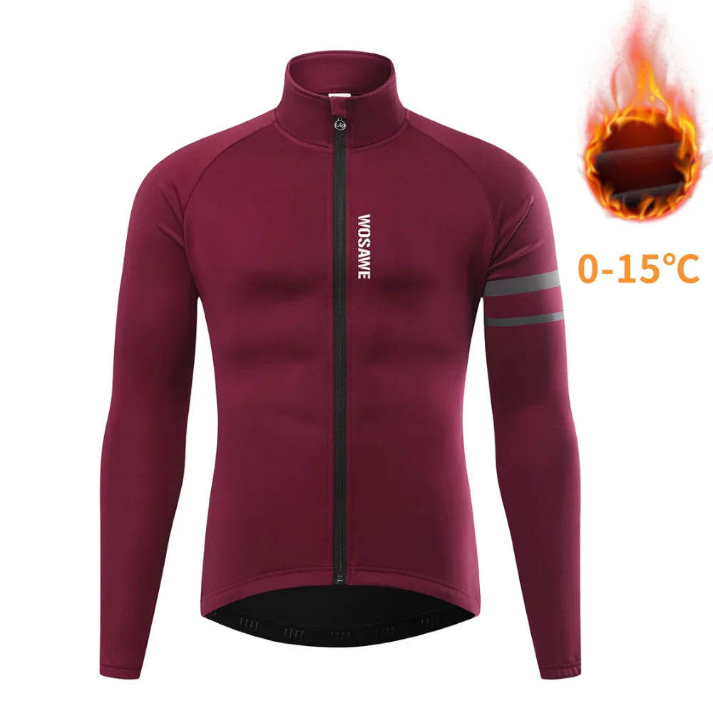 WOSAWE Windproof Winter Thermal Fleece Cycling Jacket For Men Women