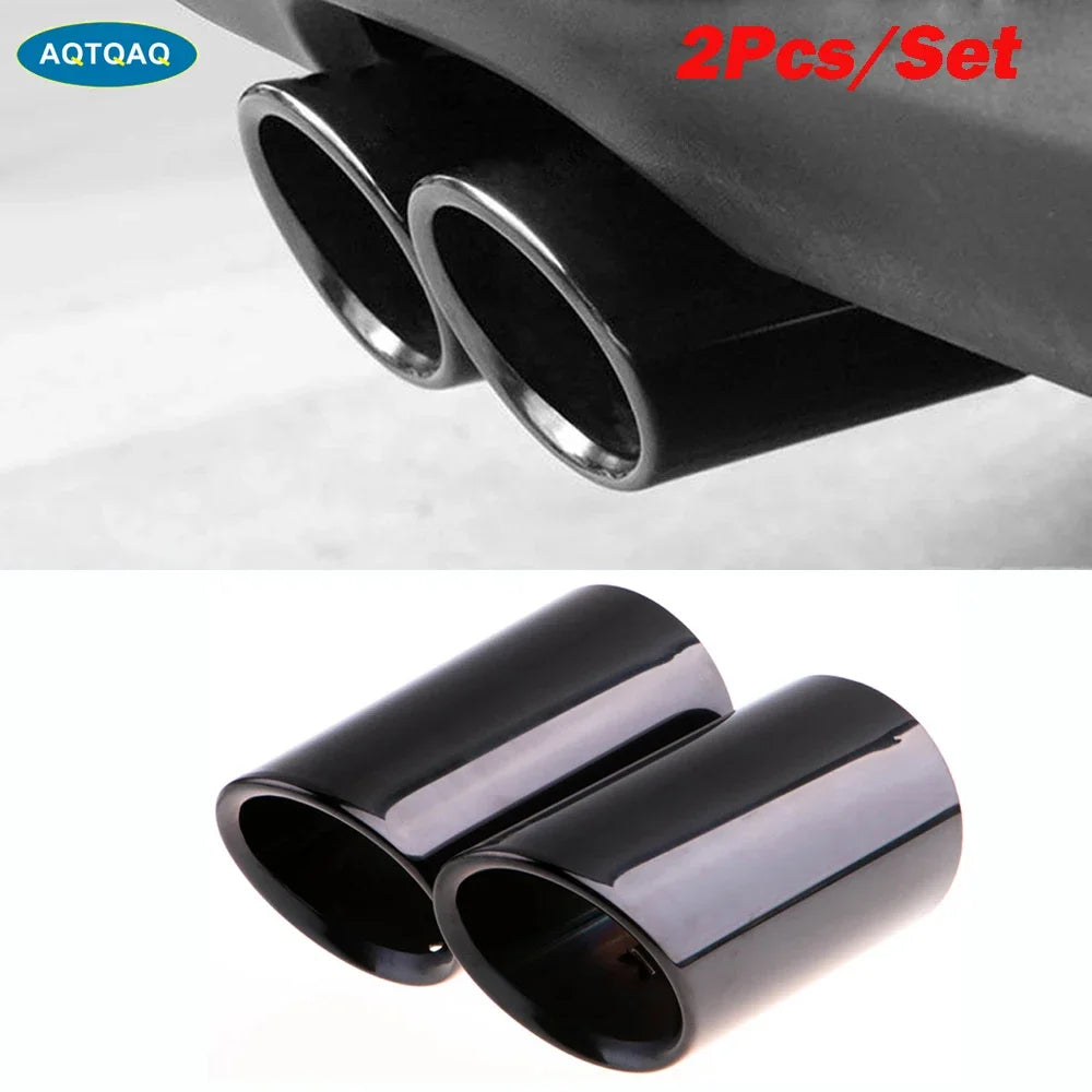 AQTQAQ Chrome Stainless Exhaust Muffler Tip Cover For Audi