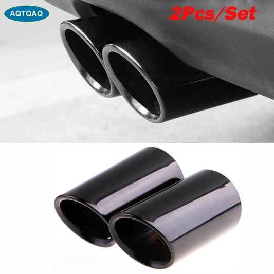 AQTQAQ Chrome Stainless Exhaust Muffler Tip Cover For Audi