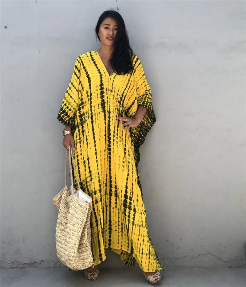 Plus Size Women Beach Coverup Casual Kaftan Swimwear Dress