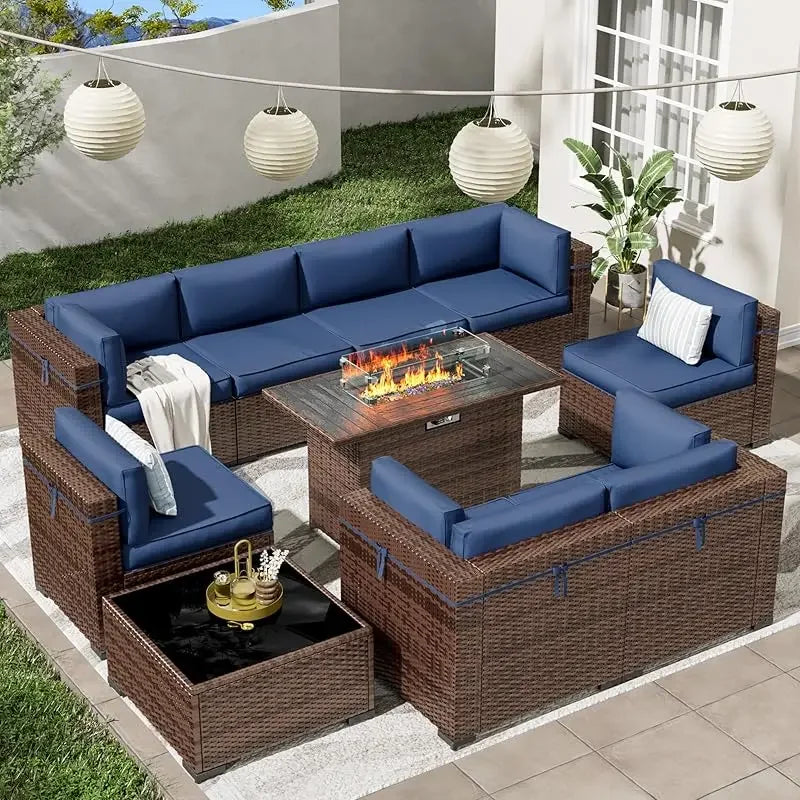 Modular 7-Piece Patio Conversation Set with Coffee Table