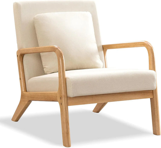 Modern Upholstered Accent Chair with Lumbar Support for Comfort