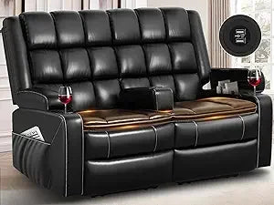 Luxurious HeavyDuty Loveseat Recliner Sofa With Interchangeable Console USB Ports