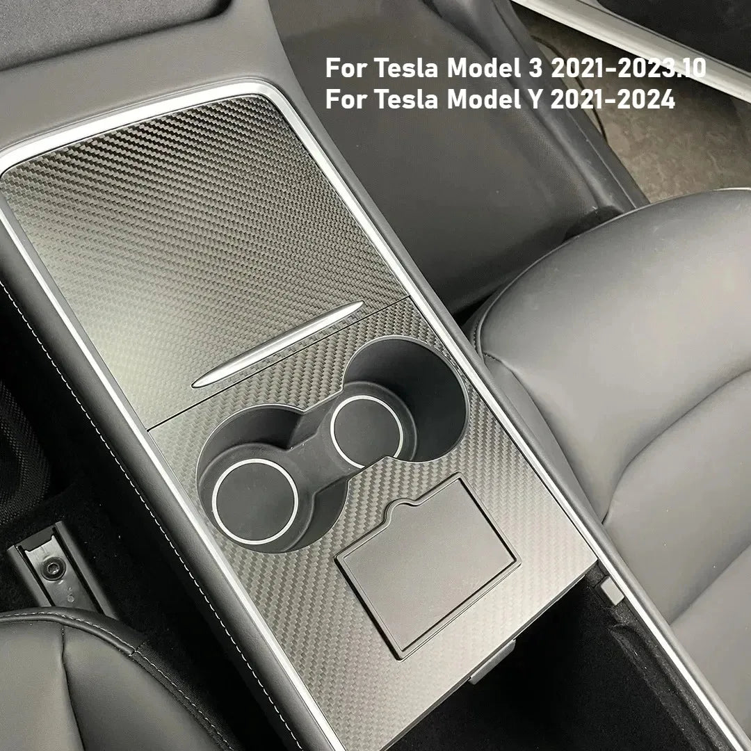 Carbon Fiber Center Console Cover For Tesla Model 3 Y