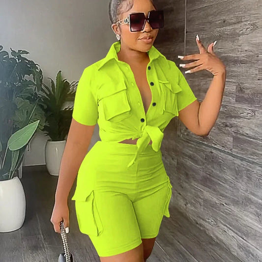 Stylish Summer Two Piece Set for Women with Pockets