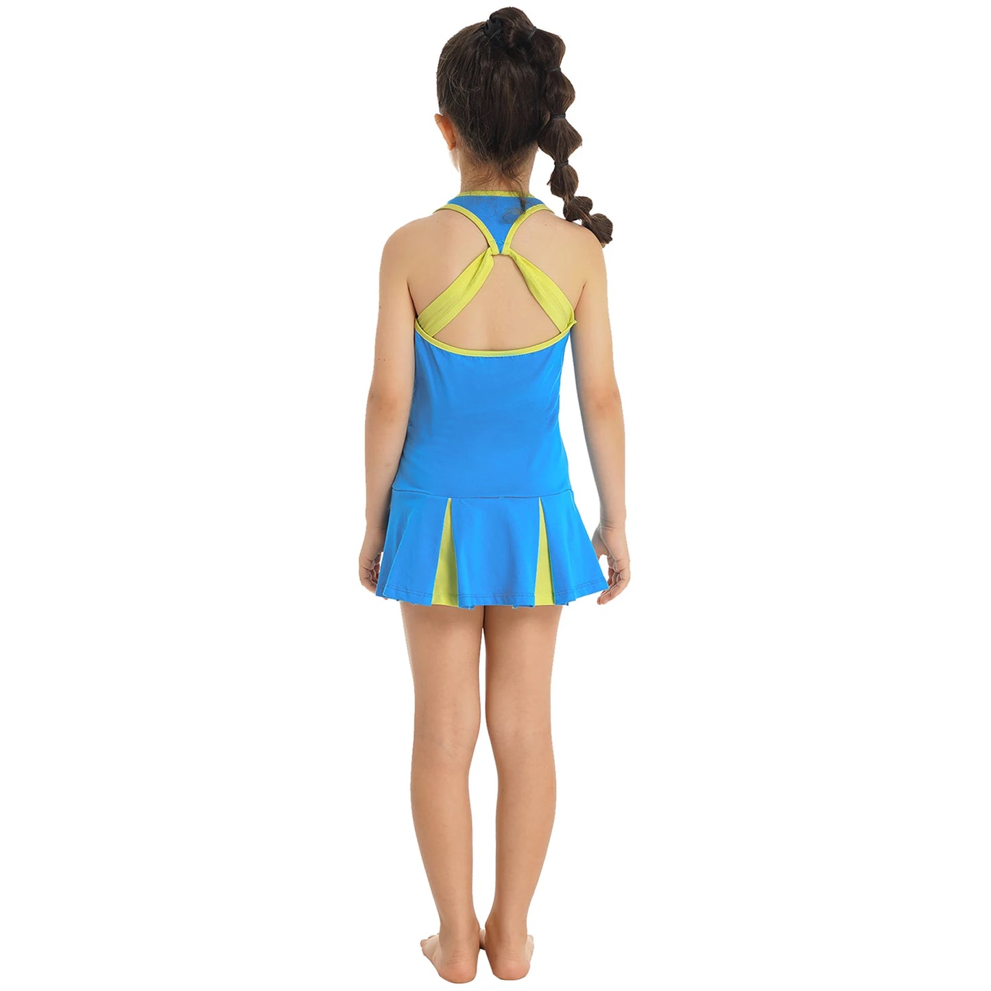 FEESHOW Girls Sleeveless Tennis Sport Dress And Short Set
