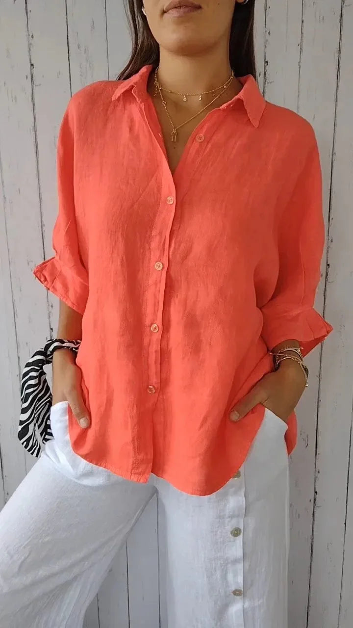 CN Guangdong Cotton Linen Womens T Shirt Loose Fit Top