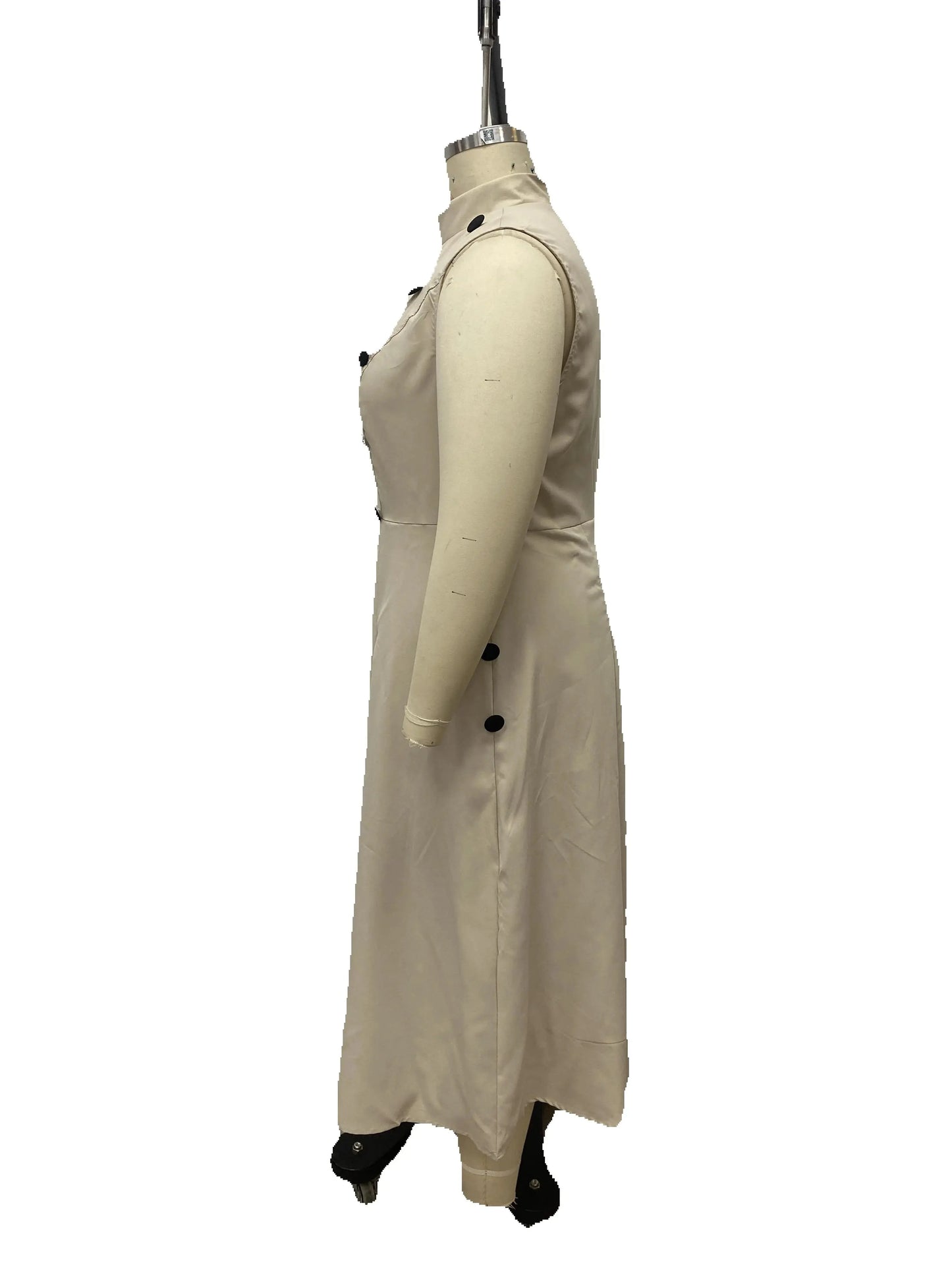 Sleeveless Pleated Dress for Casual Office Elegance