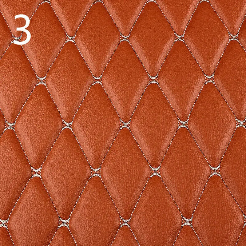 100x158cm Faux Leather Fabric Sponge Quilted Embroidered Car Interior Material and Home Decor PVC Fabric