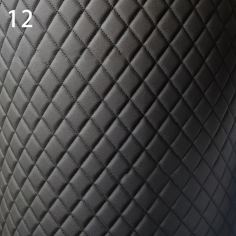 100x158cm Faux Leather Fabric Sponge Quilted Embroidered Car Interior Material and Home Decor PVC Fabric
