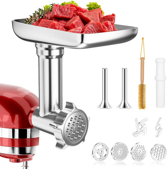 Metal Food Grinder Attachments for KitchenAid and Cuisinart Mixers