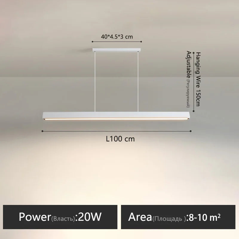 Modern Dining Room Chandelier LED Linear Pendant Light for Dining Table Kitchen Bar