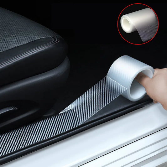 Transparent Carbon Fiber Car Trim Bumper Door Sill Film Anti Scratch Guard Sticker Strip Invisible Body Film