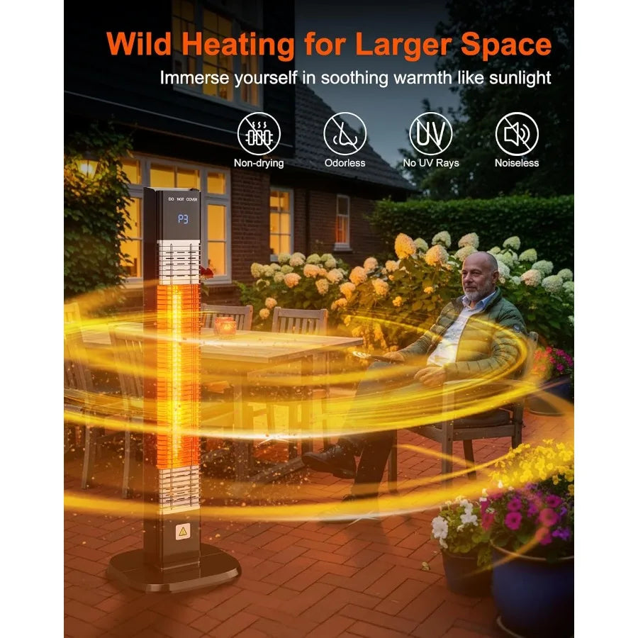 XMSJ 1500W Infrared Patio Heater With Remote 24H Timer