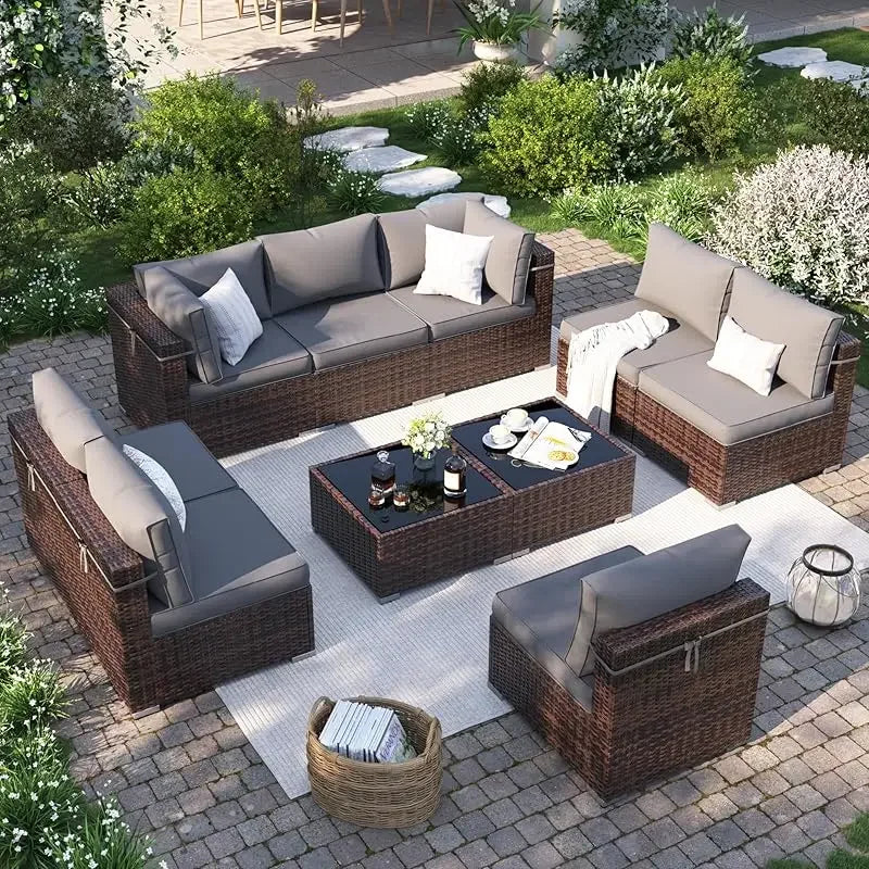 Outdoor Sectional Patio Furniture Set with Waterproof Cover
