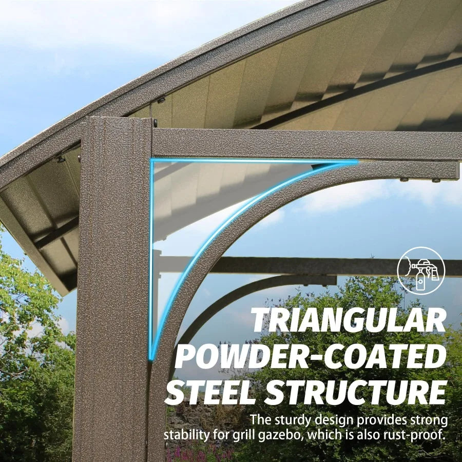 Hign-concerned Arc Roof Grill Canopy BBQ Gazebo Patio