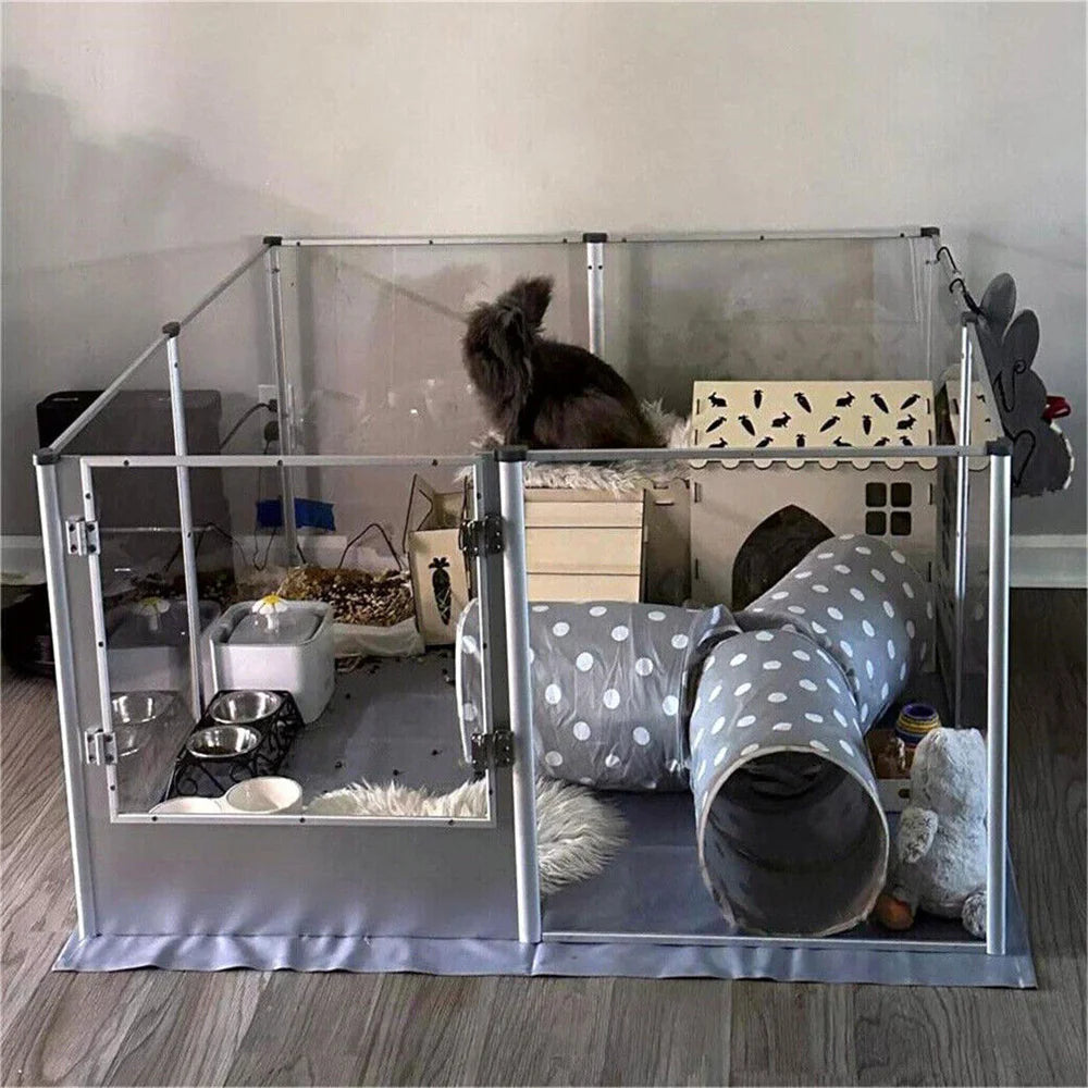 1Pc Large Acrylic Dog Playpen Cage Indoor Enclosure Puppy Playpen with Waterproof Fertility Pad