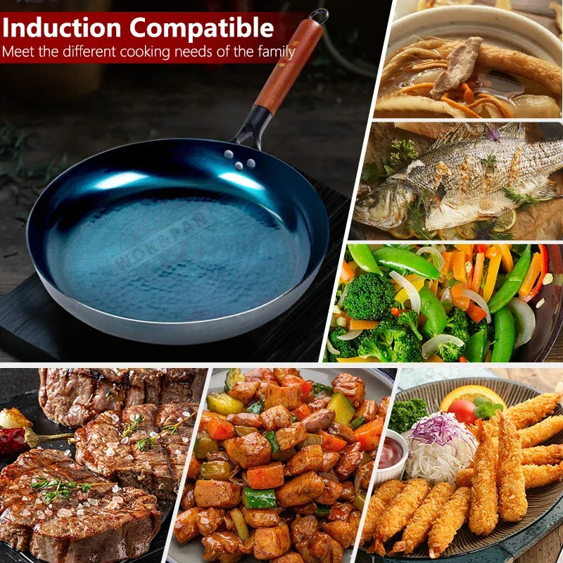 Cast Iron Frying Pan Uncoated Skillet Gas Induction Stove