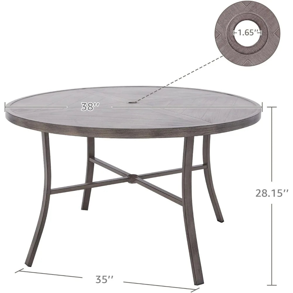 HUANZHUANG Outdoor Patio Dining Set With 4 Chairs And Table