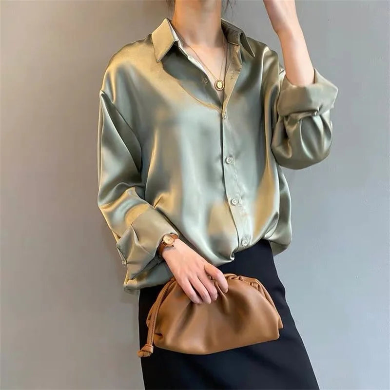 RibbonFishCN Women Spring Autumn Blouse Long Sleeve Collar