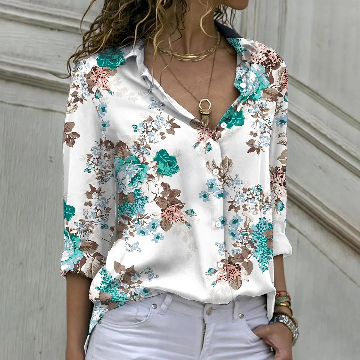 Icevoolen Elegant Long Sleeve Women Shirt Casual Loose Top