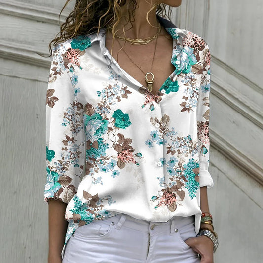 Icevoolen Elegant Long Sleeve Women Shirt Casual Loose Top