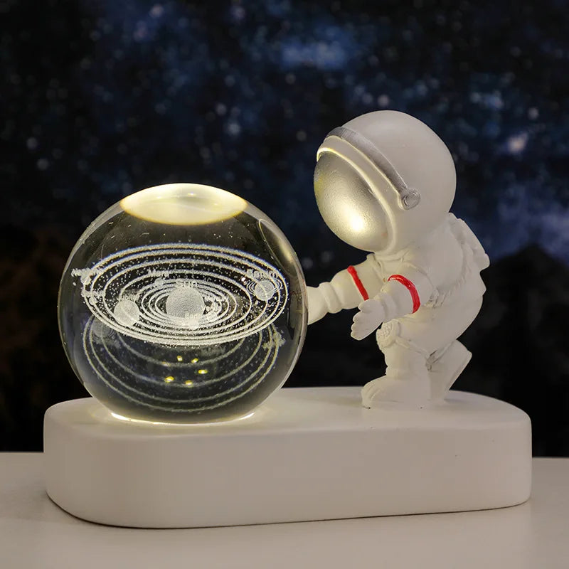 Creative 3D Astronaut Crystal Ball Night Light for Kids