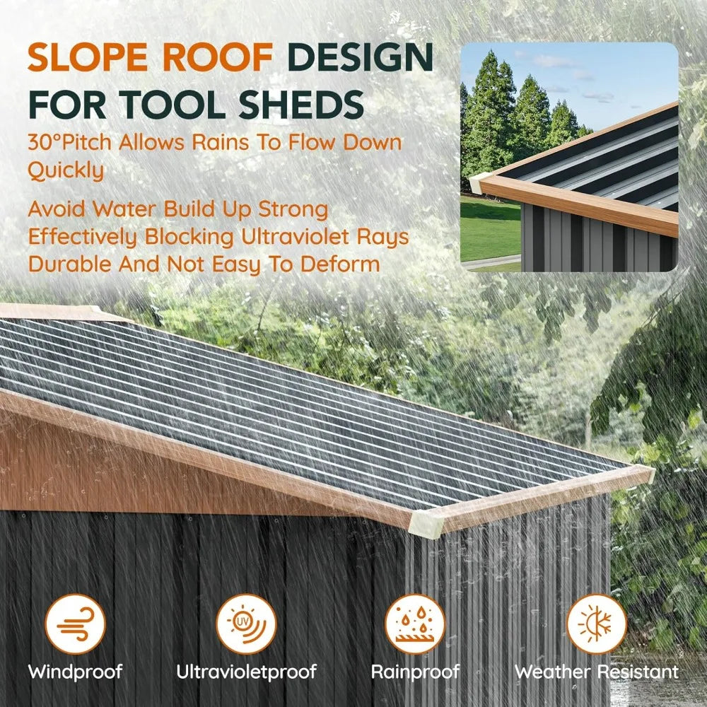 MultiUse Steel Garden Shed With Lockable Doors And Window Vent