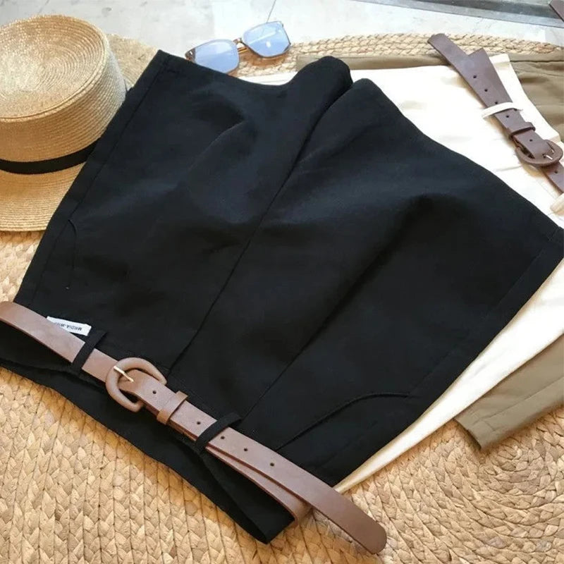 CN Guangdong Wide Leg Cotton Blend Women Shorts Casual