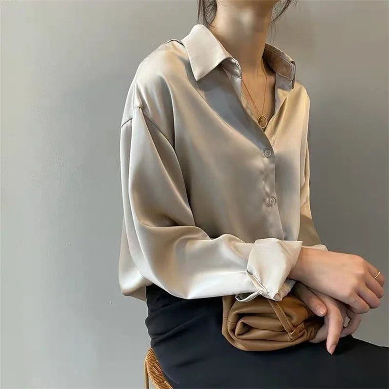 RibbonFishCN Women Spring Autumn Blouse Long Sleeve Collar
