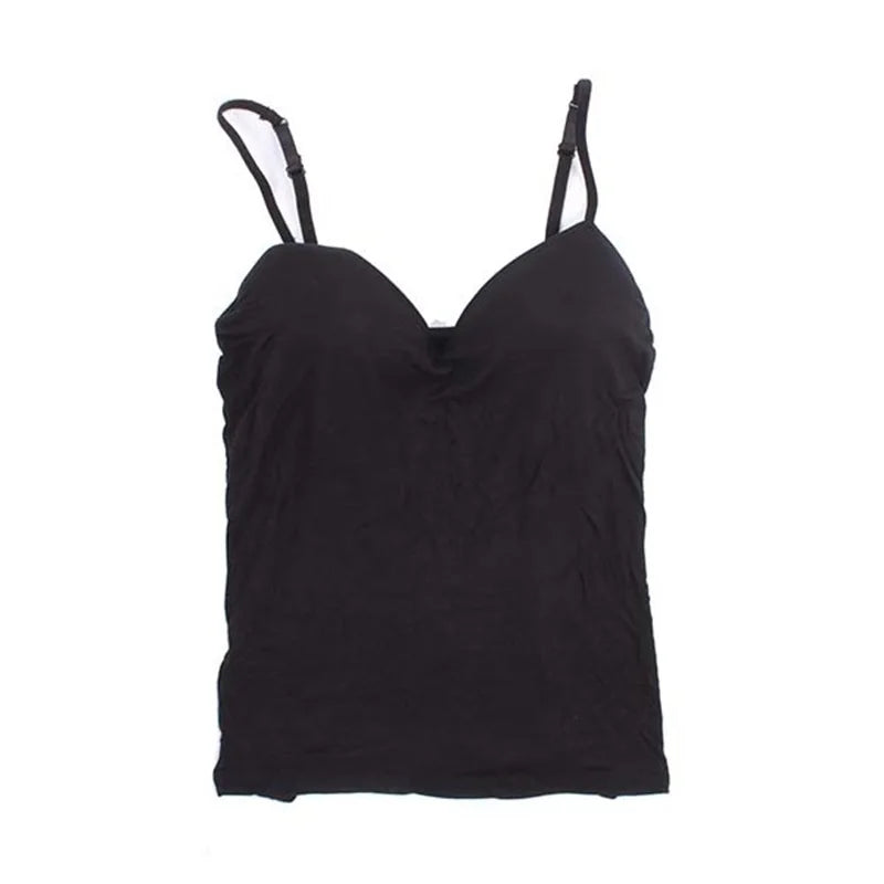 GAOKE Women's Solid Padded Camisole Top with Built-In Bra