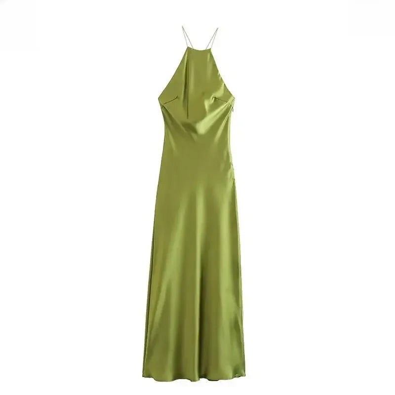 Satin Sleeveless Women's Dress for Effortless Summer Style