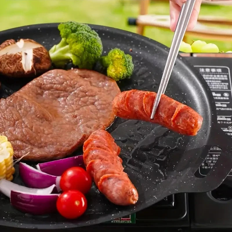 Korean Style Non-Stick Cast Iron BBQ Grill Pan