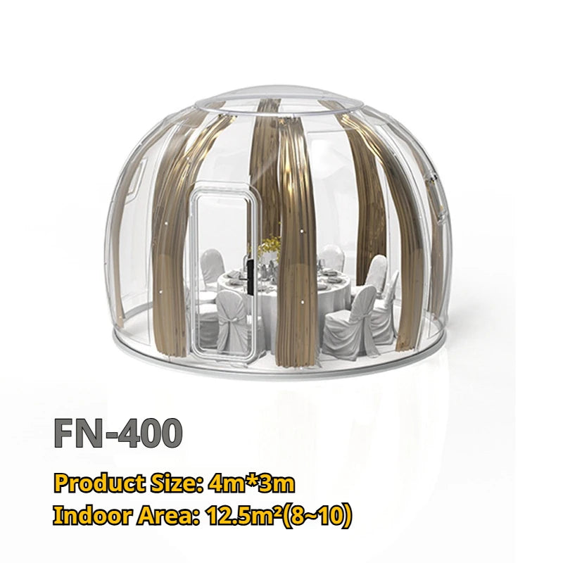 4M PC Dome Tent Outdoor Bubble Camping Transparent Starry Sky Tent Igloo Tent Waterproof Hotel Tent