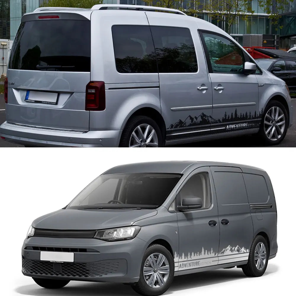 2PCS Car Stickers for Volkswagen VW Caddy MK1 MK2 MK3 MK4 Maxi Kombi Camper Van Vinyl Decals Tuning Accessories