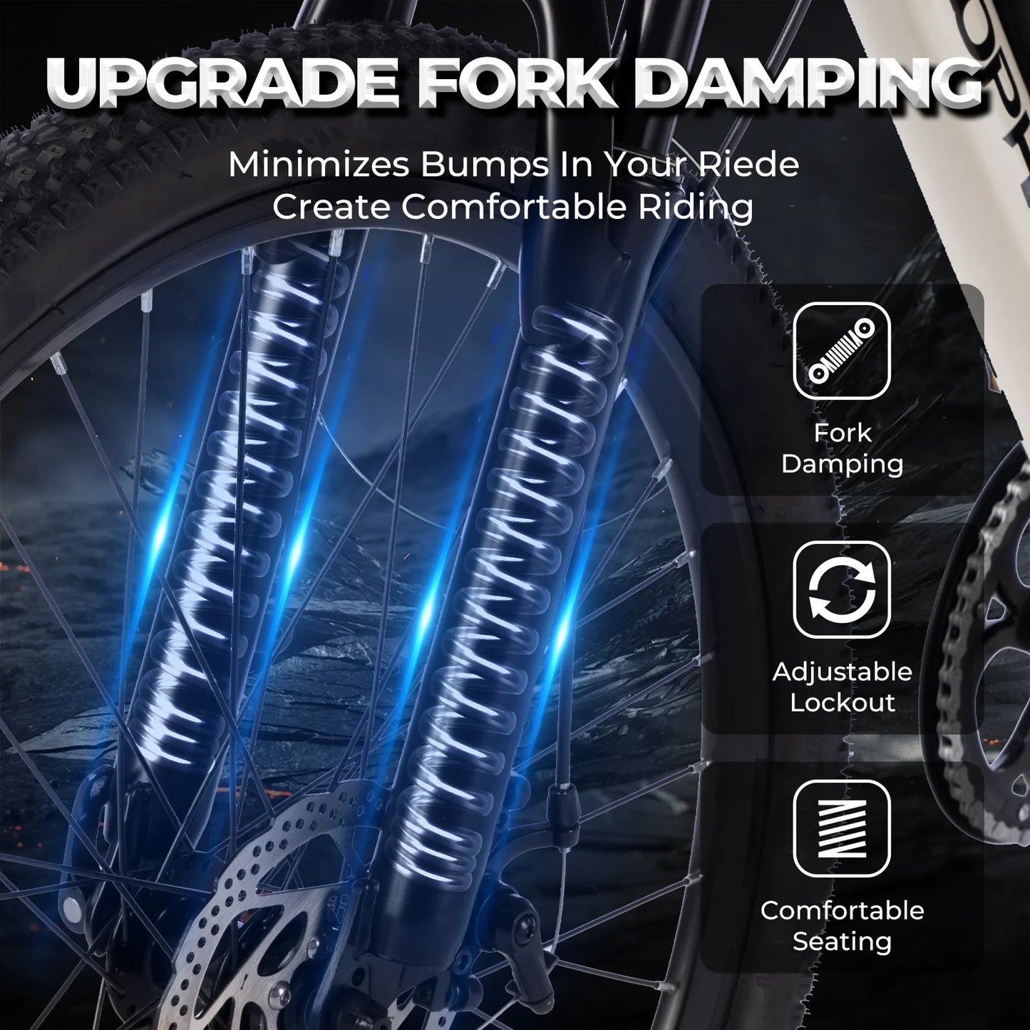 LELEKUAIF Mountain Electric Bike 350W Brushless Motor 360Wh