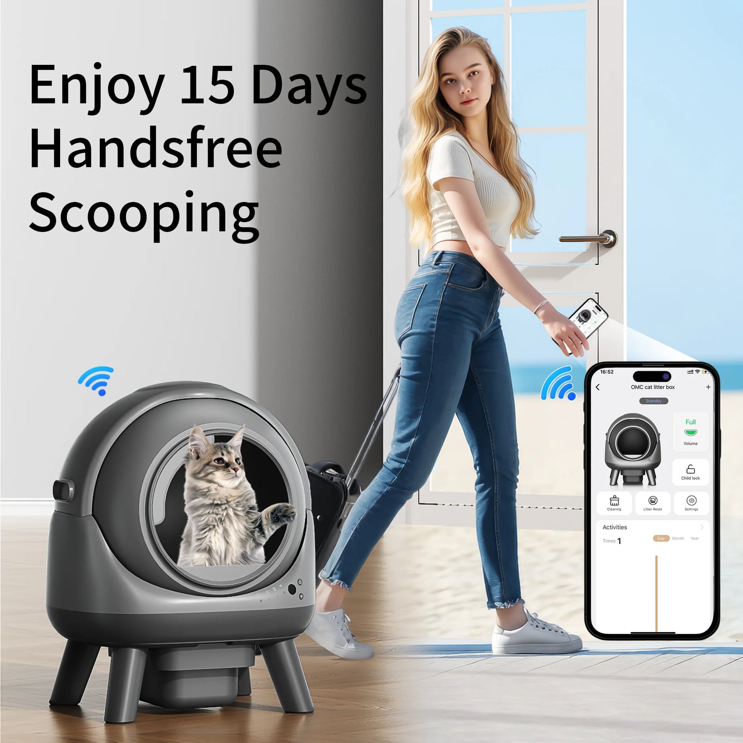 REDSASA Automatic Smart Cat Litter Box With APP Control