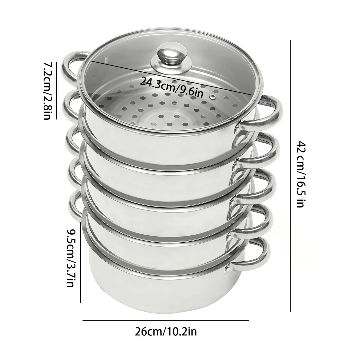 Multi-Function Stainless Steel Steamer for Versatile Cooking