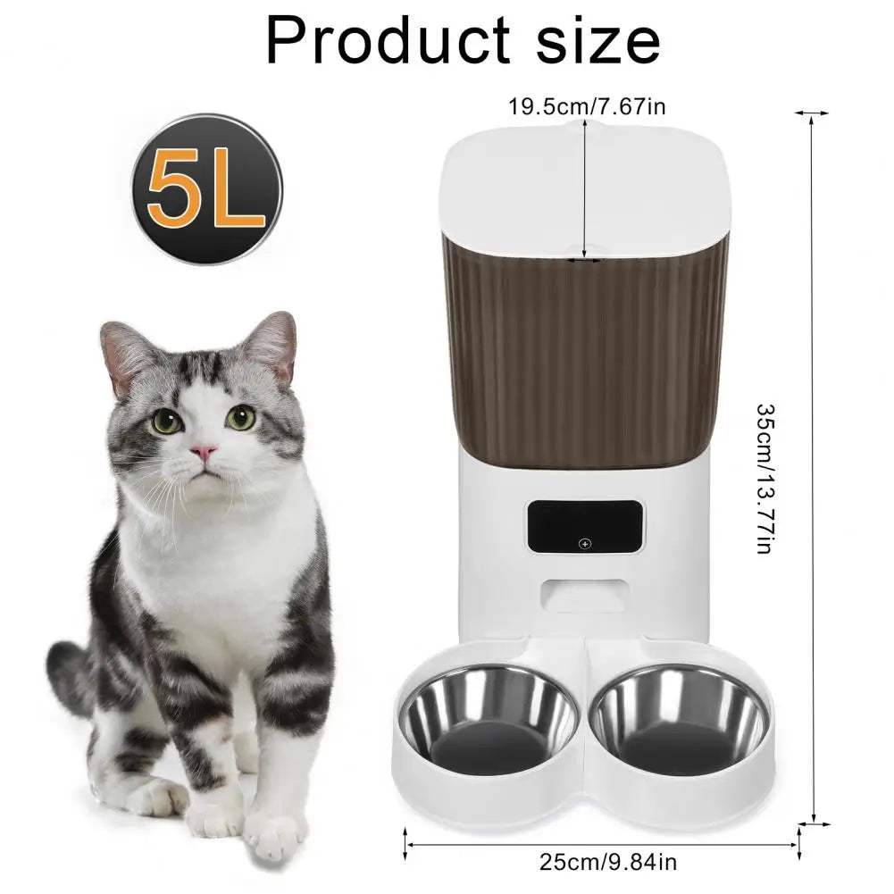 Smart Pet Feeder With WiFi Remote Control And Dual Bowls