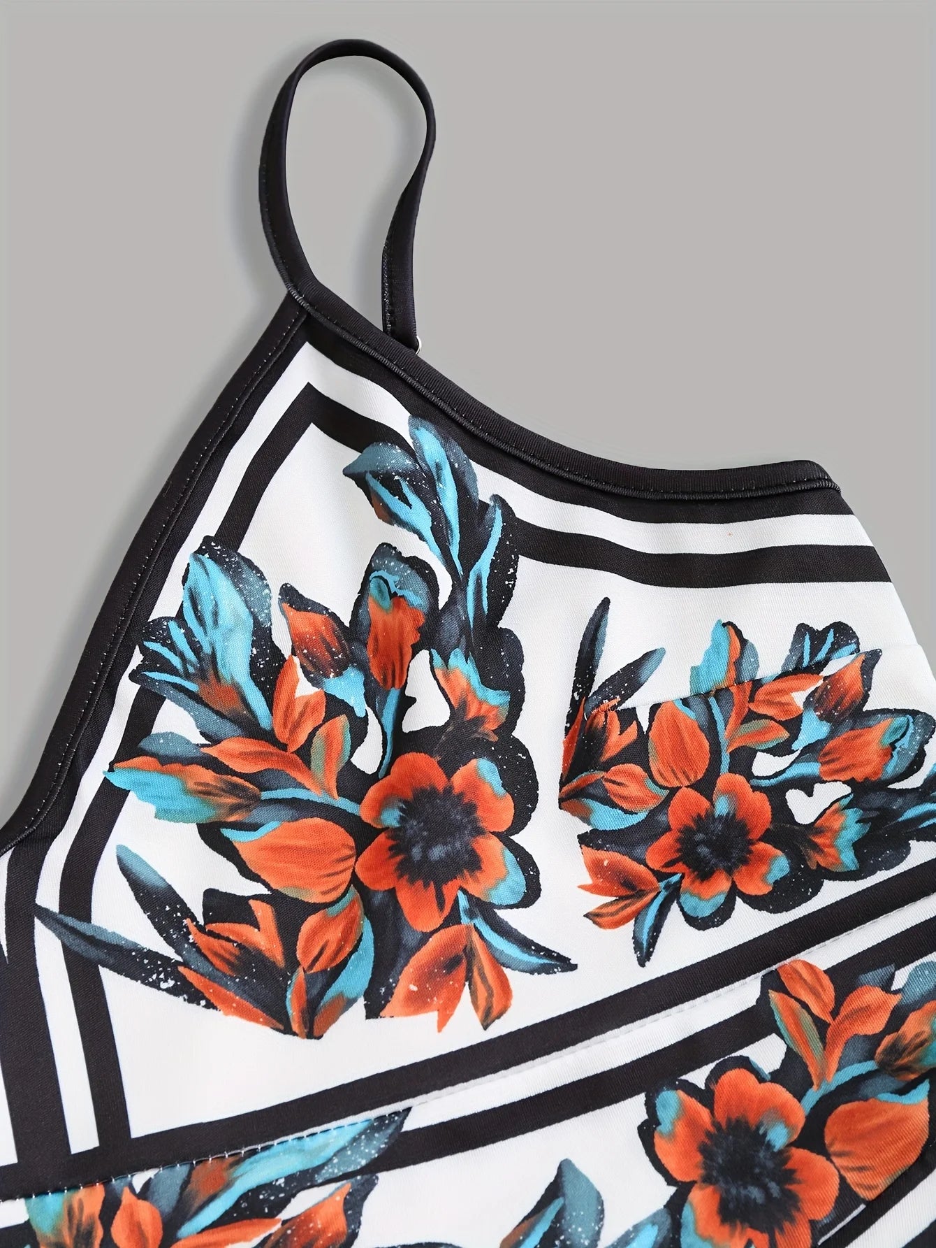 Summer Floral Print Plus Size Sling Mini Dress