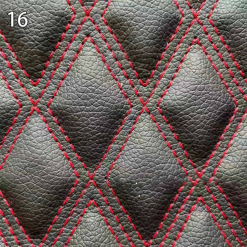 100x158cm Faux Leather Fabric Sponge Quilted Embroidered Car Interior Material and Home Decor PVC Fabric