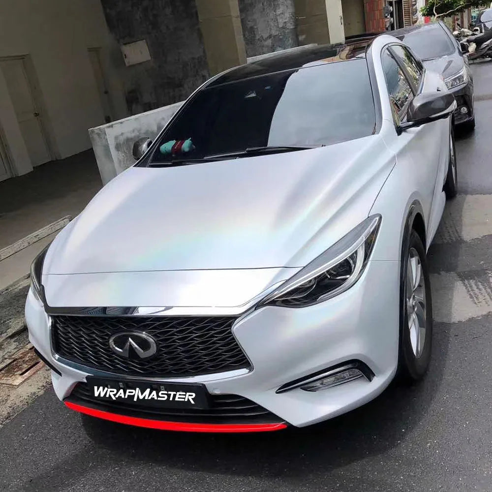 Wrapmaster Colorful Car Body Film Matte Laser White Chrome Vinyl Wrap 5M 10M 18M