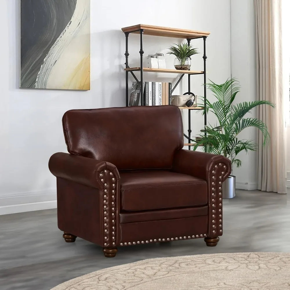 Faux Leather Mid Century Modern Accent Chair for Stylish Living