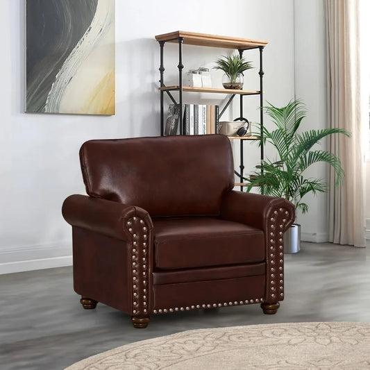 Faux Leather Mid Century Modern Accent Chair for Stylish Living