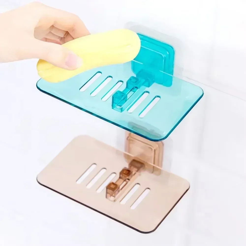 No Drilling Wall Mounted Double Layer Soap Holder Rack