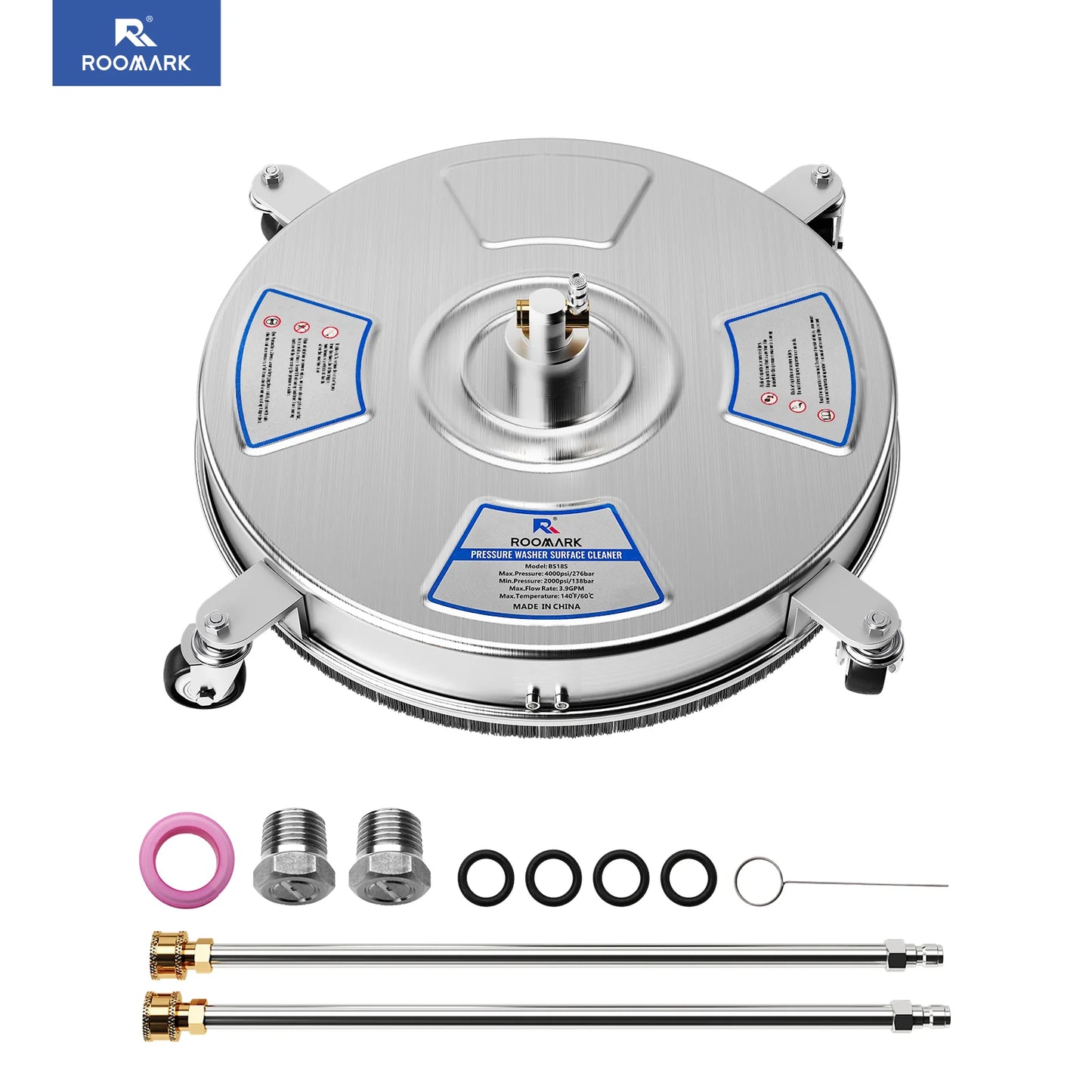 Roomark 4000 PSI Pressure Washer Surface Cleaner For Driveways Patios