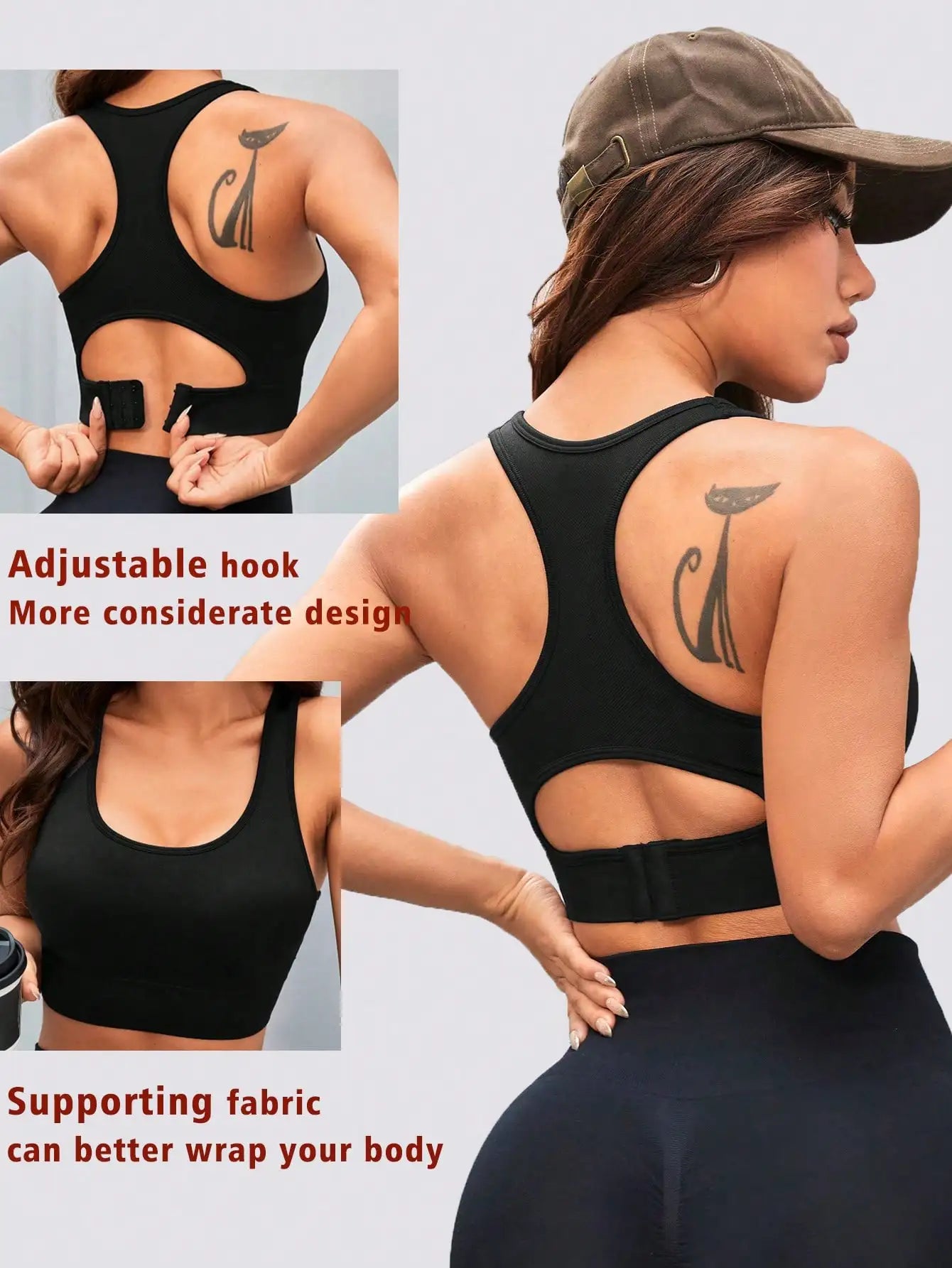 DYDCN Seamless Sports Bra High Impact Yoga Fitness Top